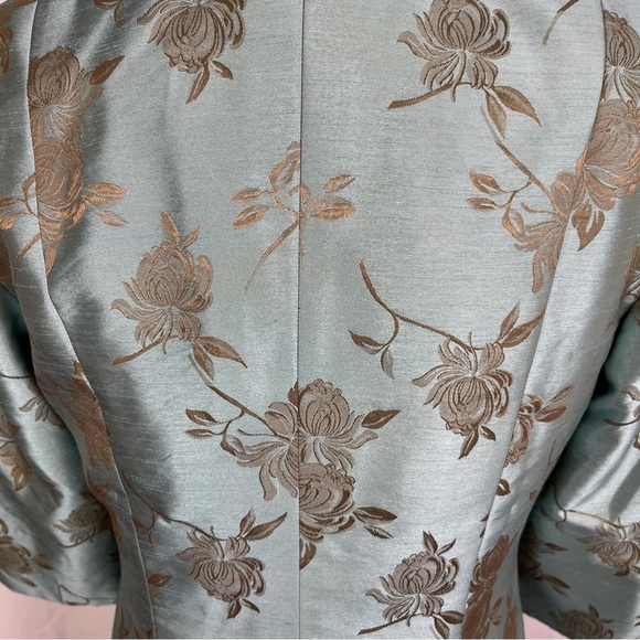 VTG JESSICA HOWARD Seaglass Blue Sheath Dress with Brocade Jacket 10P MOB MOG - Picture 8 of 15